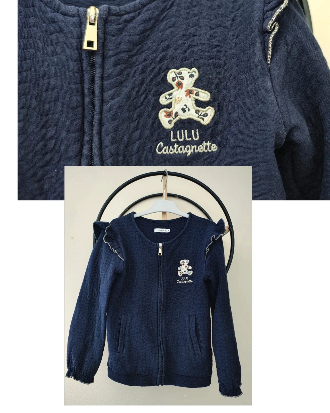 8 ans veste zippée mi saison Lulu castagnette